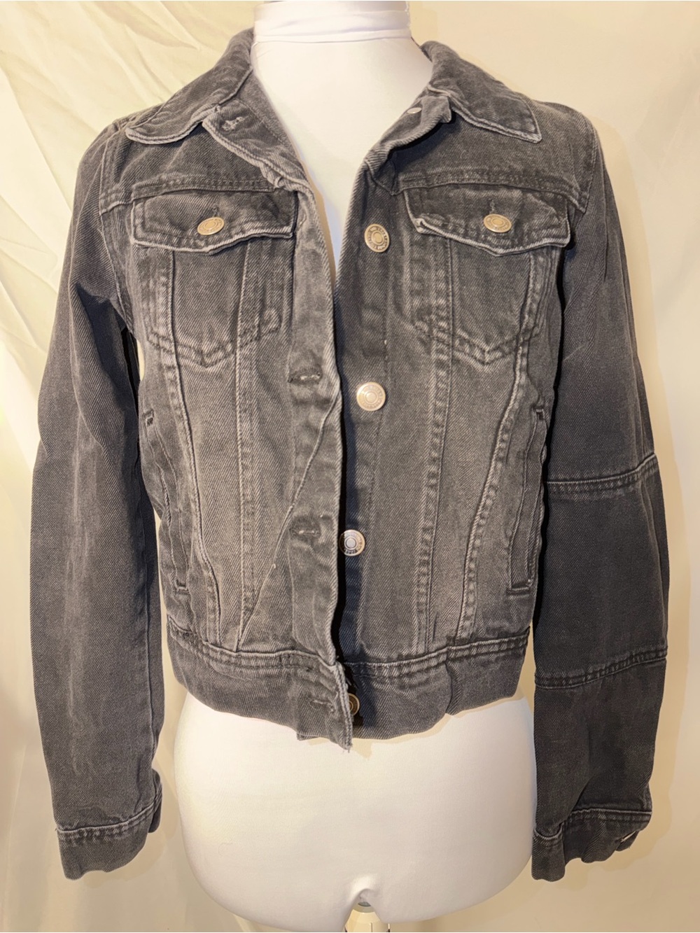 Free People Rumors Denim Jacket in washed black
